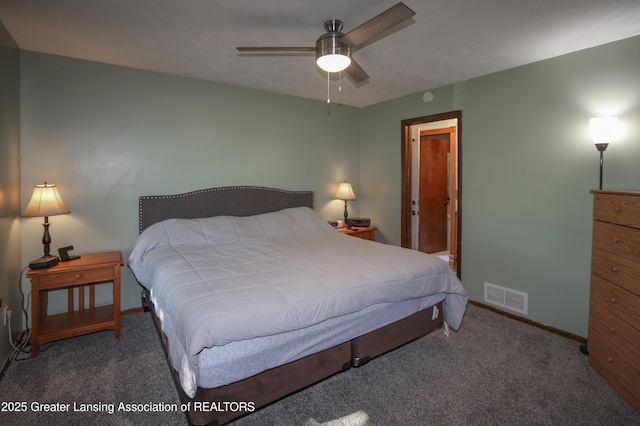 10996 Benton Rd, Grand Ledge, MI 48837 - bedroom with carpet floors and a ceiling fan