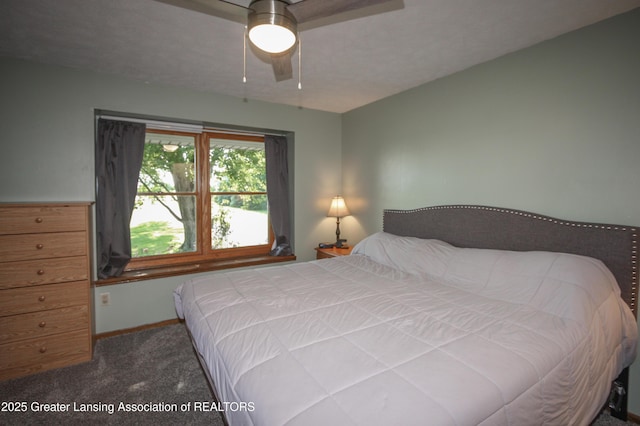 10996 Benton Rd, Grand Ledge, MI 48837 - carpeted bedroom with baseboards and a ceiling fan