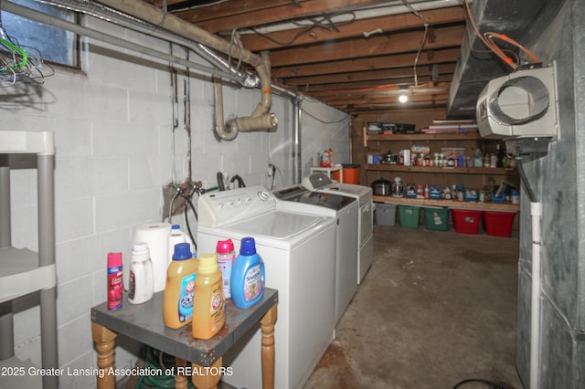 10996 Benton Rd, Grand Ledge, MI 48837 - unfinished basement with washer and clothes dryer