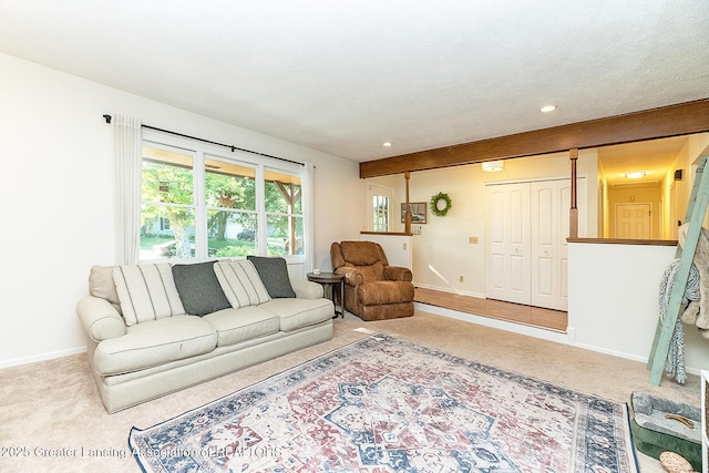 3855 Sandlewood Dr, Okemos, MI 48864 - carpeted living area with baseboards and recessed lighting