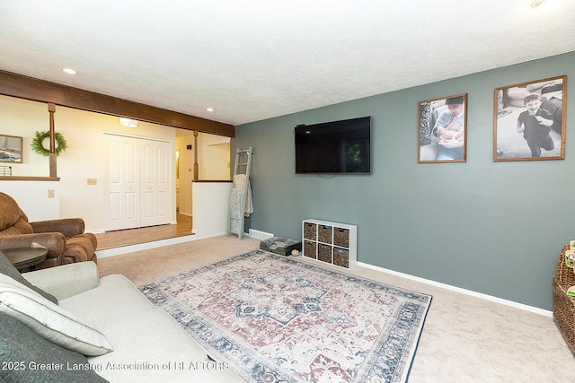 3855 Sandlewood Dr, Okemos, MI 48864 - living area featuring carpet floors and recessed lighting