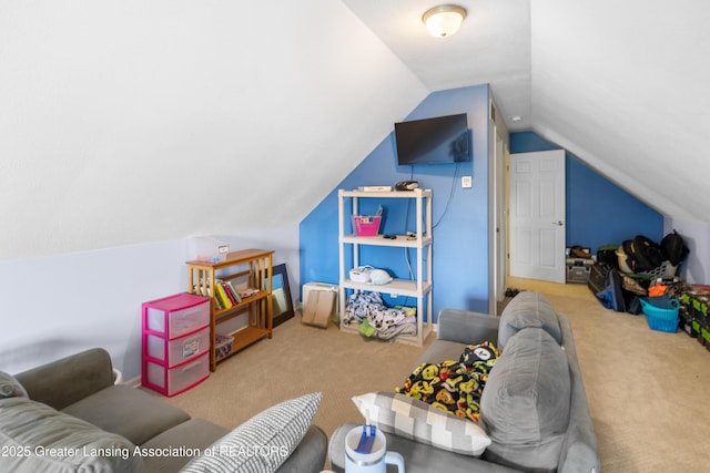14747 Forest Hill Rd, Grand Ledge, MI 48837 - playroom with carpet flooring and lofted ceiling