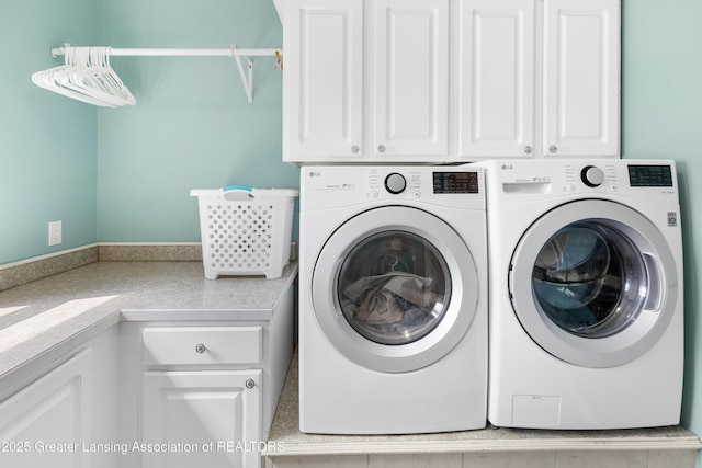 14747 Forest Hill Rd, Grand Ledge, MI 48837 - washroom with independent washer and dryer and cabinet space