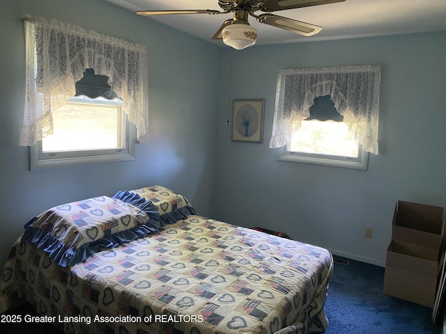 3931 Berry Ridge Dr, Holt, MI 48842 - bedroom with carpet flooring and ceiling fan