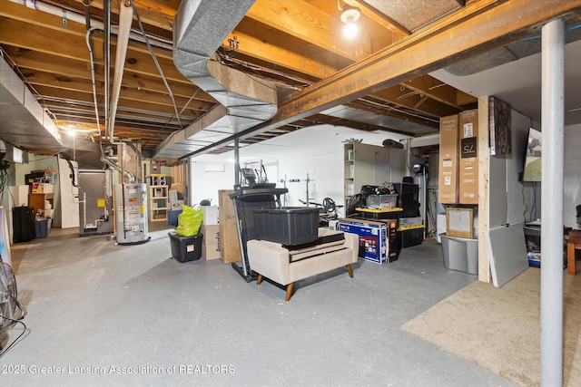 8713 Wintergreen St, Lansing, MI 48917 - unfinished basement with water heater