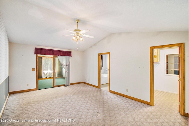 6875 W Howe Rd, Dewitt, MI 48820 - carpeted empty room featuring lofted ceiling and ceiling fan