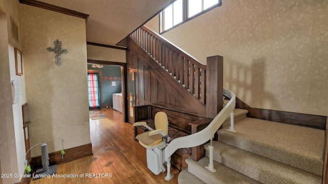 502 S Main St, Eaton Rapids, MI 48827 - staircase with wood-type flooring