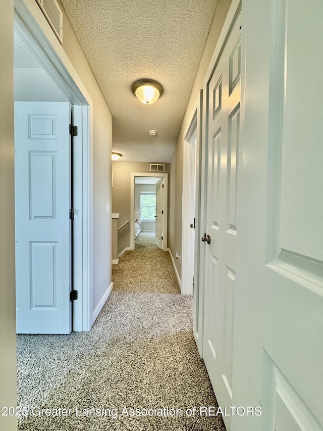 4314 Ringneck Ln, Holt, MI 48842 - hall with a textured ceiling and carpet flooring