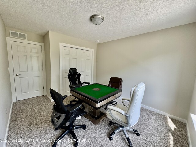 4314 Ringneck Ln, Holt, MI 48842 - carpeted home office with a textured ceiling