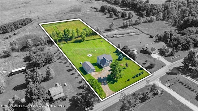 5159 E Pratt Rd, Saint Johns, MI 48879 - aerial view of sparsely populated area featuring property boundaries highlighted