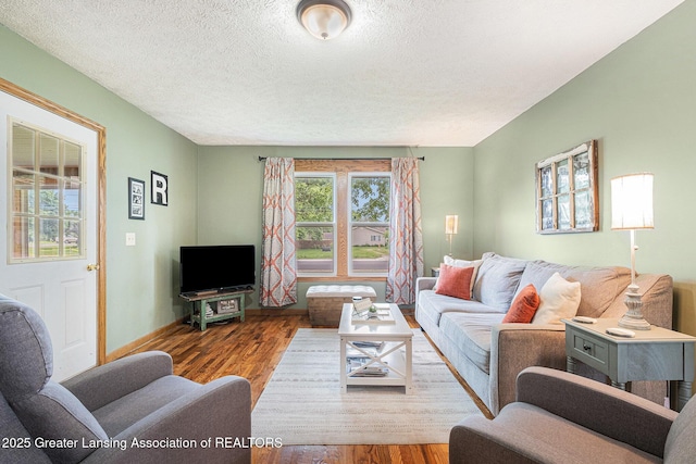 112 Ferry St, Corunna, MI 48817 - living room with wood finished floors and a textured ceiling