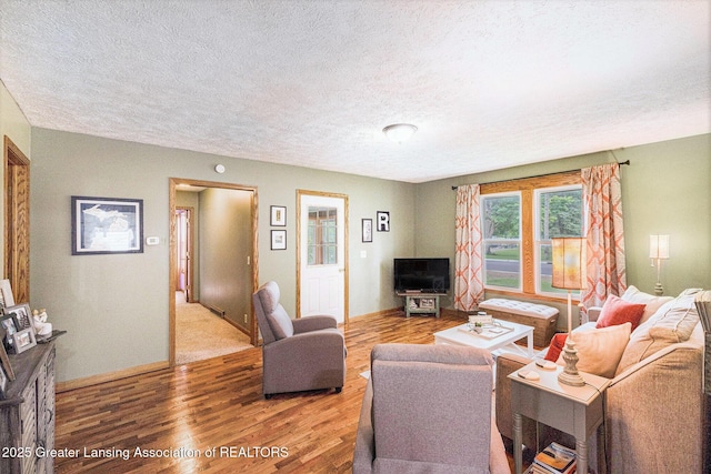 112 Ferry St, Corunna, MI 48817 - living area featuring wood finished floors and a textured ceiling