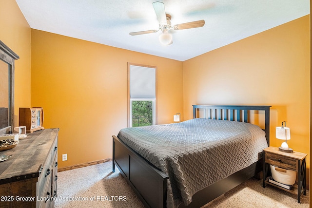 112 Ferry St, Corunna, MI 48817 - bedroom featuring light carpet and a ceiling fan