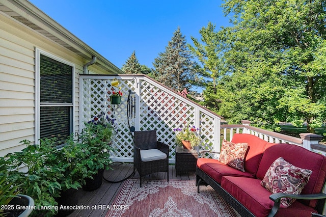 26 Aviemore Dr, Mason, MI 48854 - deck with an outdoor living space