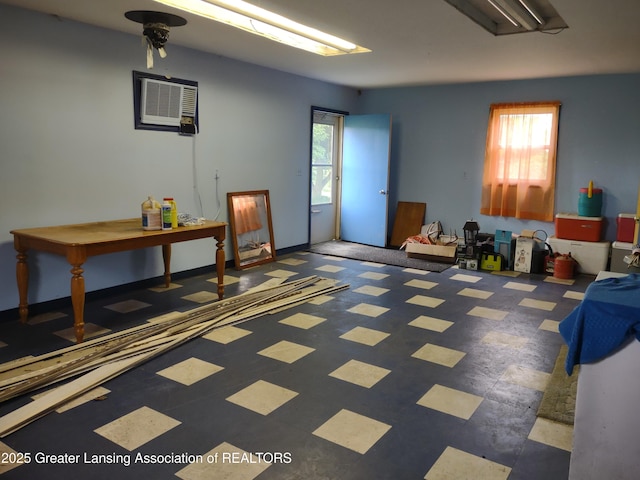 16711 Stark Rd, Springport, MI 49284 - garage with a wall mounted air conditioner