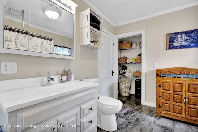 302 E State St, Saint Johns, MI 48879 - full bathroom with vanity and ornamental molding