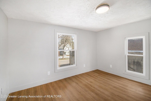 625 W Jefferson St, Grand Ledge, MI 48837 - empty room with wood finished floors and a textured ceiling