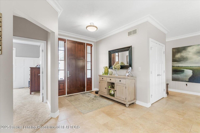 3537 Winborn Dr, Dewitt, MI 48820 - entryway featuring crown molding and baseboards