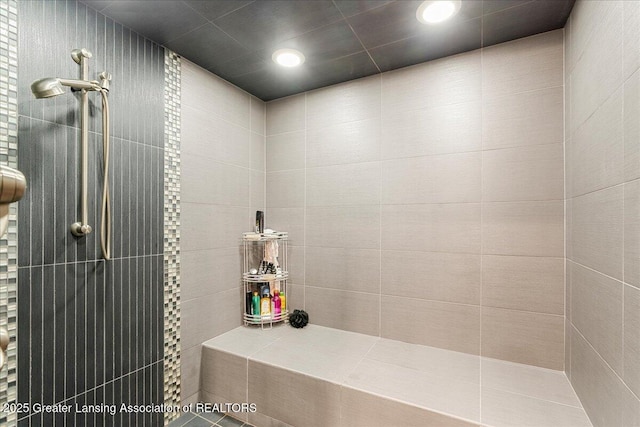 3537 Winborn Dr, Dewitt, MI 48820 - full bathroom featuring a tile shower and recessed lighting