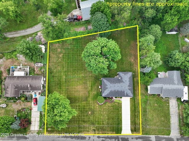 6716 Bunker Hill Dr, Lansing, MI 48906 - aerial view of property's location with property parcel outlined