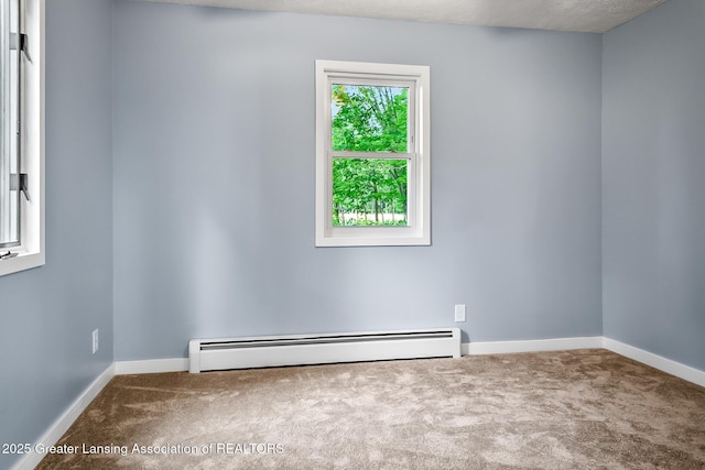 1337 Shepard St, Crystal, MI 48818 - carpeted spare room with baseboard heating and baseboards