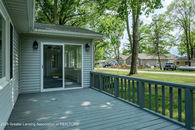 1337 Shepard St, Crystal, MI 48818 - deck featuring a yard and a residential view