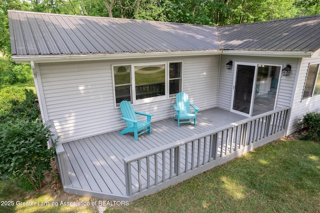 1337 Shepard St, Crystal, MI 48818 - view of wooden terrace