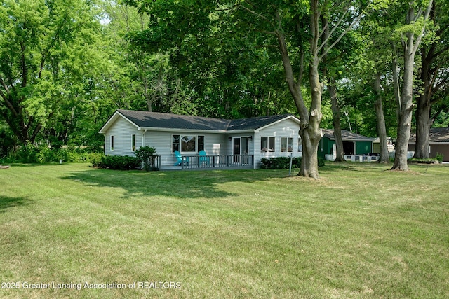 1337 Shepard St, Crystal, MI 48818 - ranch-style house featuring a front yard