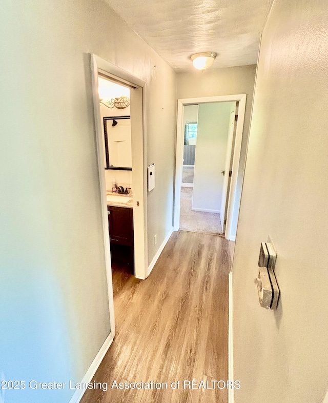 1214 Otto Rd Unit R1, Charlotte, MI 48813 - hallway featuring wood finished floors and baseboards