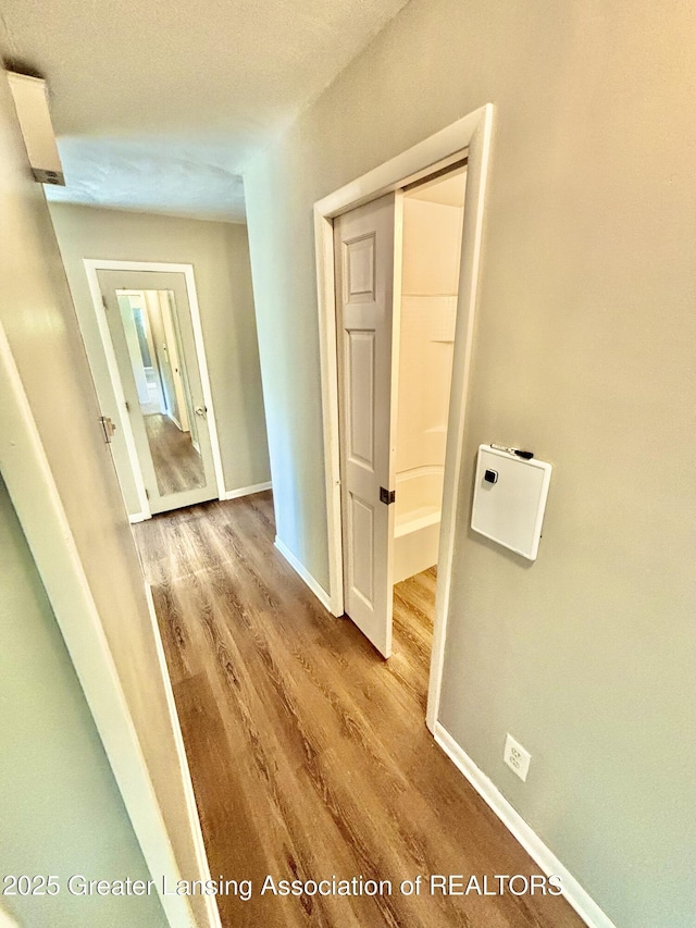 1214 Otto Rd Unit R1, Charlotte, MI 48813 - hallway featuring wood finished floors and baseboards