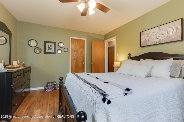 1220 Seymour St, Grand Ledge, MI 48837 - bedroom featuring light wood-style floors and ceiling fan