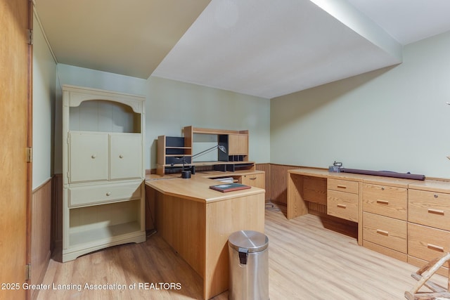 3536 N Royston Rd, Potterville, MI 48876 - home office featuring light wood-style floors and wainscoting
