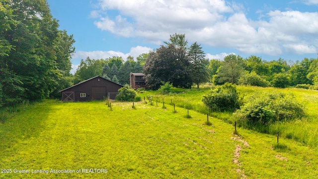 3536 N Royston Rd, Potterville, MI 48876 - view of yard with an outbuilding and a detached garage