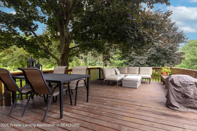 3536 N Royston Rd, Potterville, MI 48876 - deck with an outdoor living space and outdoor dining space