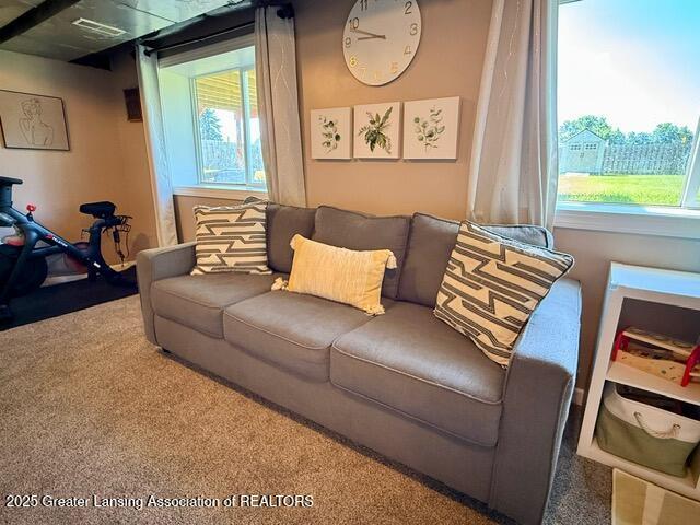310 Brittany Ln, Mulliken, MI 48861 - living area with carpet flooring