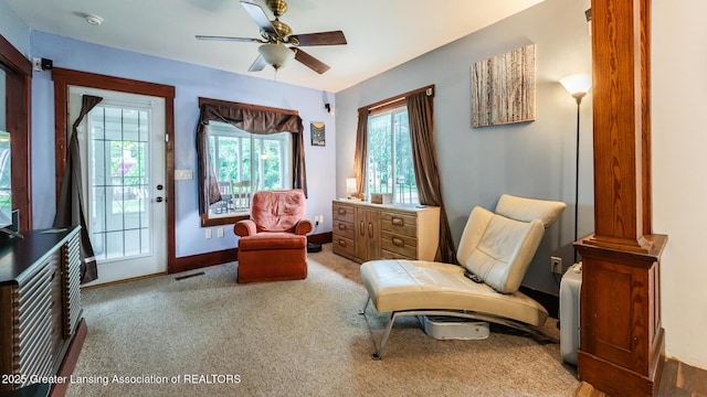 4461 Holt Rd, Holt, MI 48842 - living area featuring carpet flooring and ceiling fan
