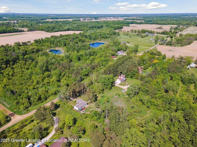 7050 E Eaton Hwy, Sunfield, MI 48890 - aerial view of property and surrounding area with a large body of water
