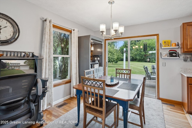 129 Elizabeth Way, Potterville, MI 48876 - dining space with a chandelier and light wood-style floors
