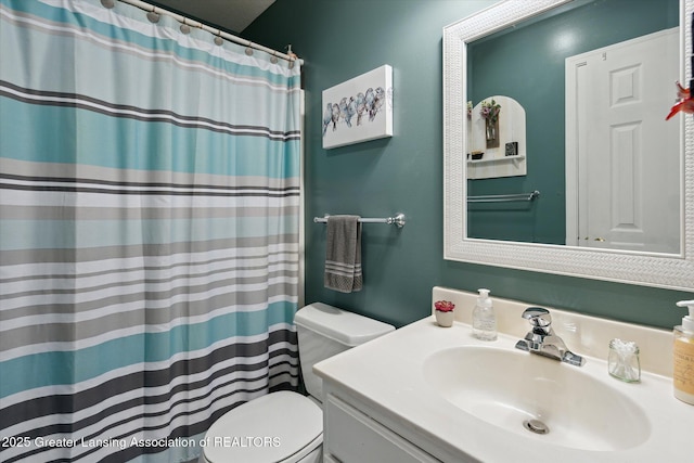 129 Elizabeth Way, Potterville, MI 48876 - bathroom featuring vanity and a shower with curtain