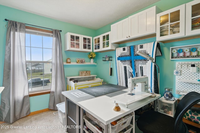 129 Elizabeth Way, Potterville, MI 48876 - office area with light carpet and baseboards