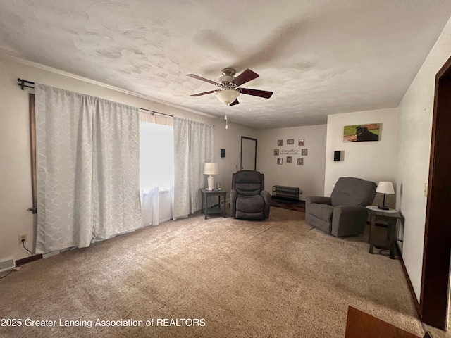 709 N Mead St, Saint Johns, MI 48879 - sitting room with ceiling fan and carpet flooring