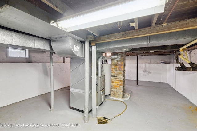 873 Union Ave, Owosso, MI 48867 - below grade area with gas water heater