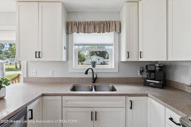 112 E Barber St, Ithaca, MI 48847 - kitchen with white cabinetry, stainless steel dishwasher, and plenty of natural light