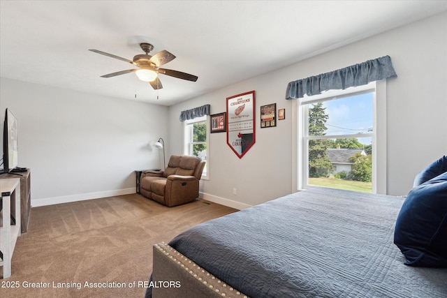 112 E Barber St, Ithaca, MI 48847 - bedroom featuring carpet flooring and a ceiling fan