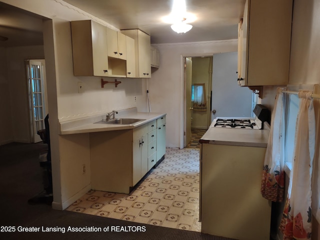 518 Clark St, Eaton Rapids, MI 48827 - kitchen with light flooring, light countertops, and range