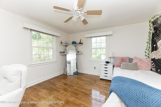 720 Linden St, East Lansing, MI 48823 - bedroom featuring wood finished floors and ceiling fan