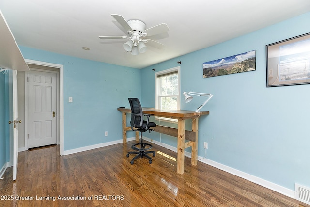 720 Linden St, East Lansing, MI 48823 - office space featuring wood finished floors and a ceiling fan