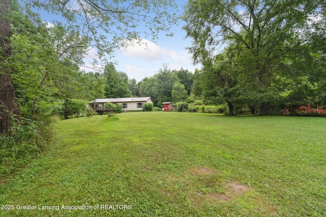 9428 S Wright Rd, Eagle, MI 48822 - view of green lawn with a view of trees