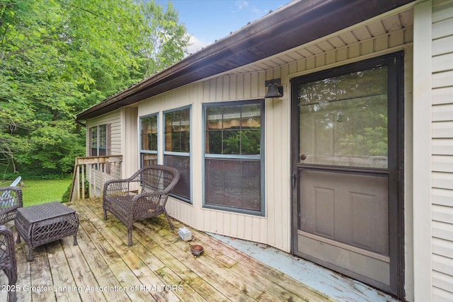 9428 S Wright Rd, Eagle, MI 48822 - view of wooden terrace