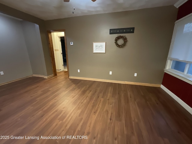 315 Oyer St, Springport, MI 49284 - empty room featuring wood finished floors and a ceiling fan
